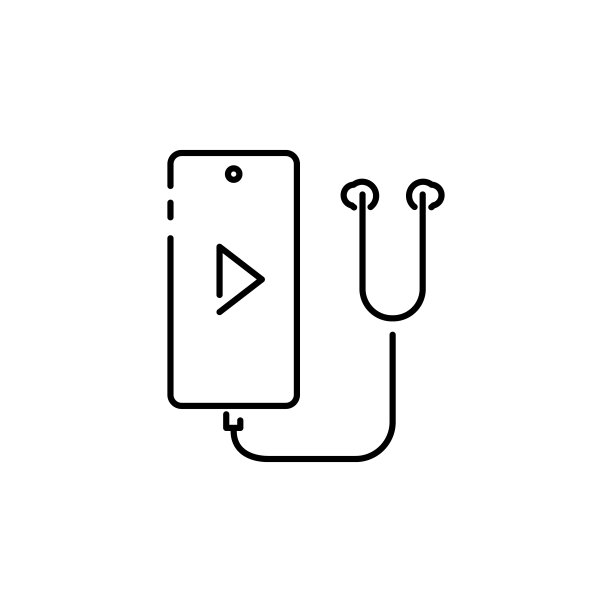 矢量插图的智能手机戴着音乐耳机图标在黑暗的颜色和声音mp3图片下载