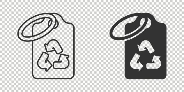 价格标签图标在平坦的风格。生物回收向量插图在白色孤立的背景。生态标志经营理念。图片下载