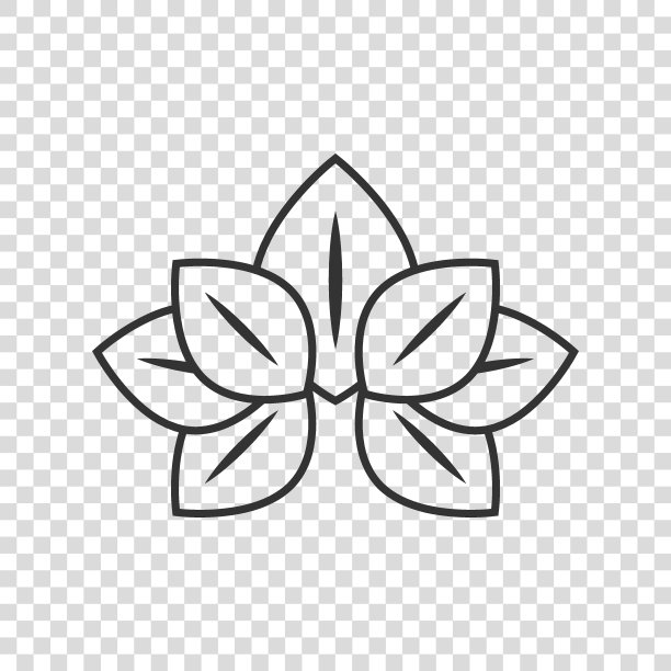 平面风格的叶子图标。植物向量插图在白色孤立的背景。花卉招牌经营理念。图片下载