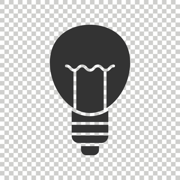 平面风格的灯泡图标。灯泡矢量插图在白色孤立的背景。能源灯标识的经营理念。图片下载
