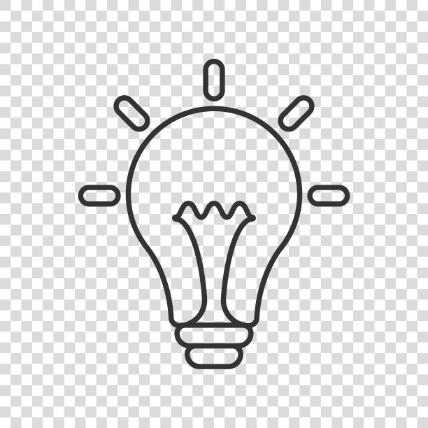 平面风格的灯泡图标。灯泡矢量插图在白色孤立的背景。能源灯标识的经营理念。图片下载