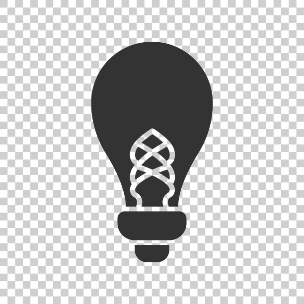 平面风格的灯泡图标。灯泡矢量插图在白色孤立的背景。能源灯标识的经营理念。图片下载