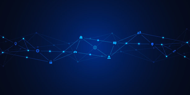 信息技术背景，数字网络通信概念，扁平图标图片下载