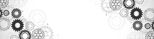横幅设计模板或网站标题。齿轮和齿轮机构。数字技术和工程设计的概念和想法。机械工程技术背景图片下载