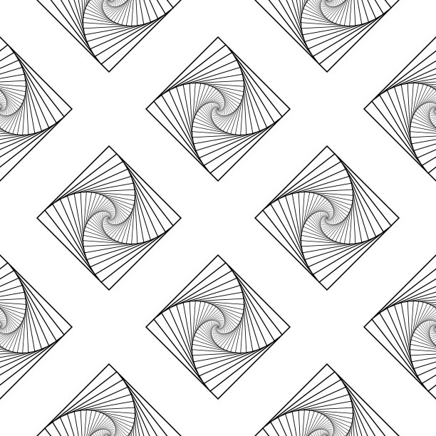 旋转同心方格无缝图案，方格视错觉图案图片下载