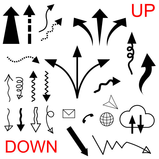 白色背景下的箭头集合图片下载