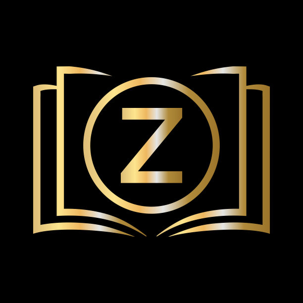字母Z模板上的教育标志。打开的书标志上Z字母，最初的教育标志概念模板图片下载