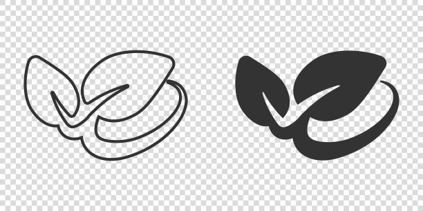 平面风格的叶子图标。植物向量插图在白色孤立的背景。花卉招牌经营理念。图片下载