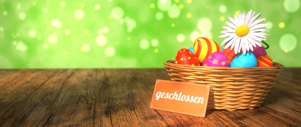 复活节彩蛋篮关闭图片下载