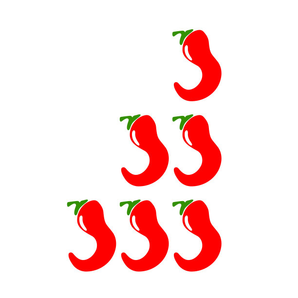 香料是水平。又红又辣的红辣椒。温和、辣、热、超热仪表。辣椒级别图标设置。矢量插图孤立在白色背景上。图片下载