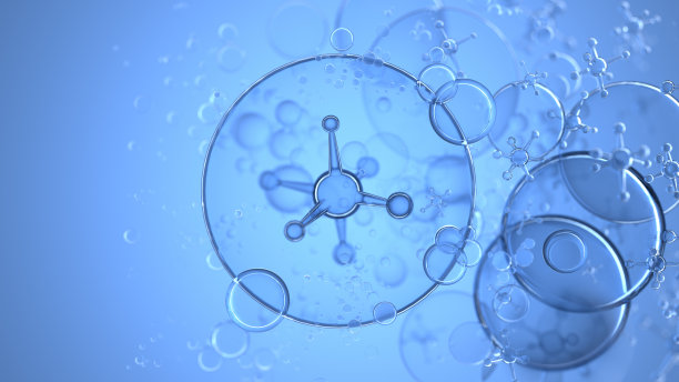 摘要纳米分子结构。水3 d球体图片下载