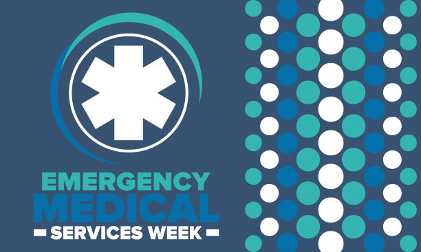 五月的紧急医疗服务周在美国每年庆祝一次。控制和保护。医疗保健设计。海报，卡片，横幅和背景。矢量图图片下载