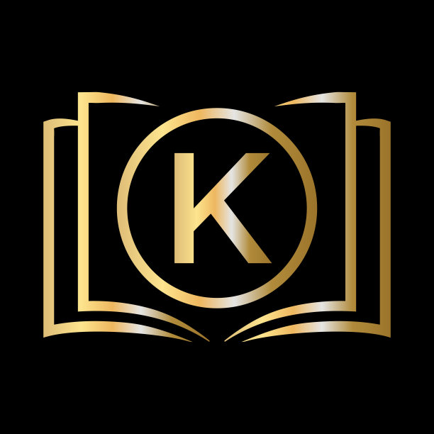 字母K模板上的教育标志。K字母开卷标志，最初的教育标志概念模板图片下载
