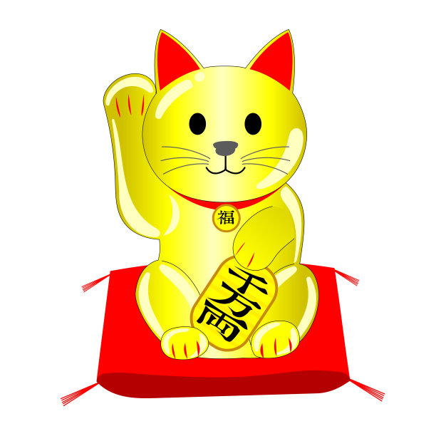 金猫:一种传统的瓷器猫来吸引好运图片下载