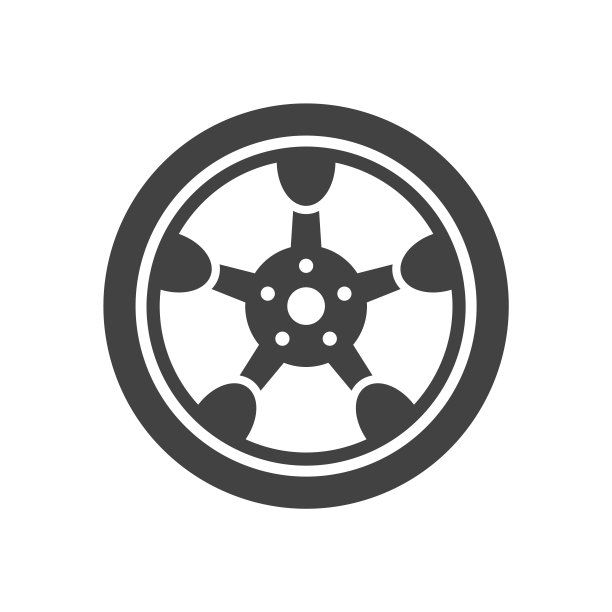 汽车磁盘矢量标志。黑色贴纸适用于汽车修理店和汽车运输服务。图片下载