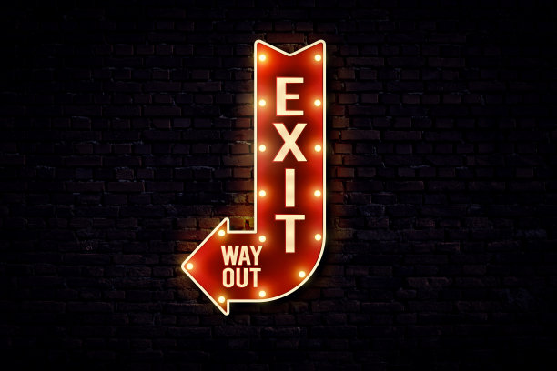 复古的安全出口标志图片下载