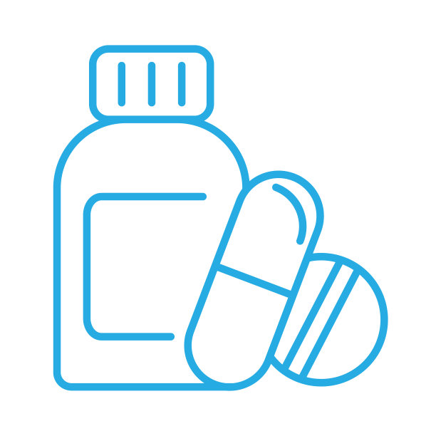 药瓶上有药丸和胶囊的图标。矢量图图片下载