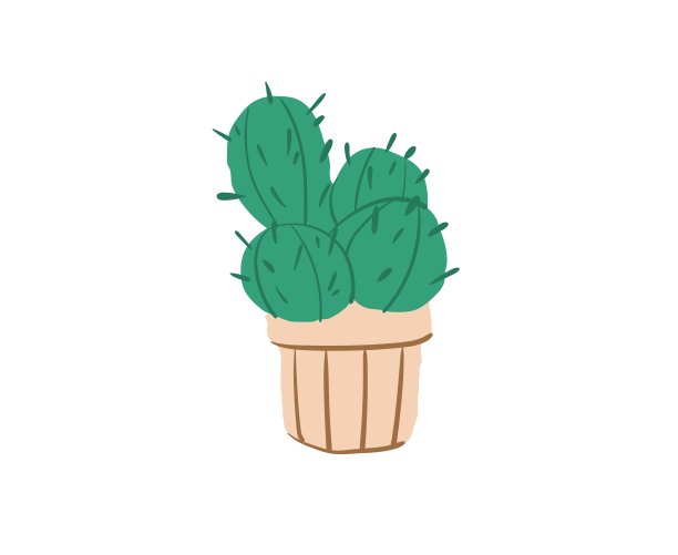 平面卡通家居植物，室内元素为家居生活舒适感矢量插画概念图片下载