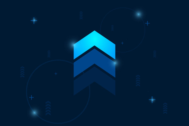 向上箭头在黑暗的背景数字增长概念空间图片下载