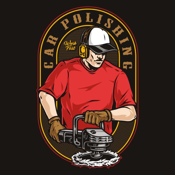 带有缓冲工具标志的自动抛光机图片下载