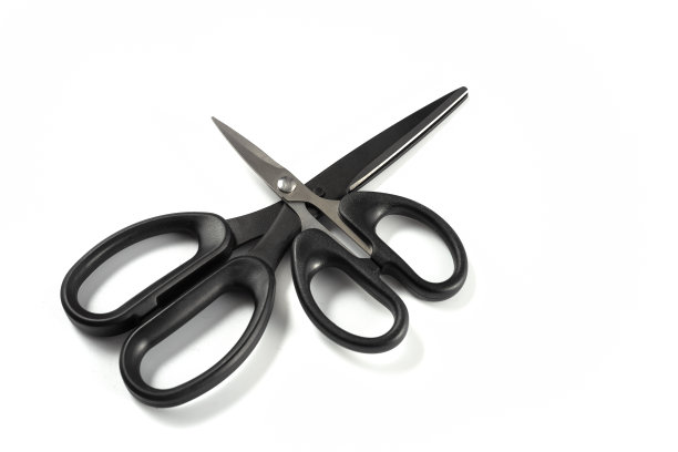 剪刀在白色背景板图片下载