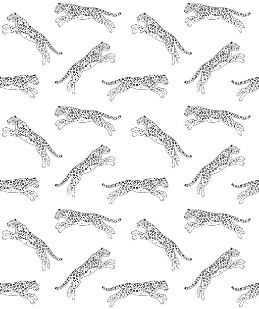 矢量无缝模式的扁豹图片下载