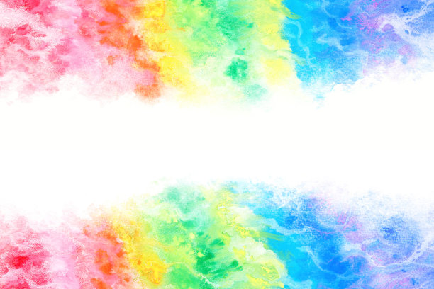抽象彩虹色波，自然水彩纹理背景，彩色插图图片下载