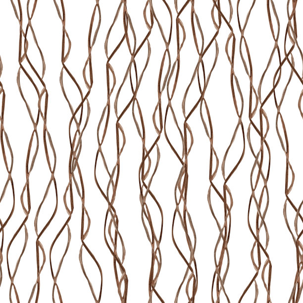 扭曲藤蔓水彩无缝图案图片下载