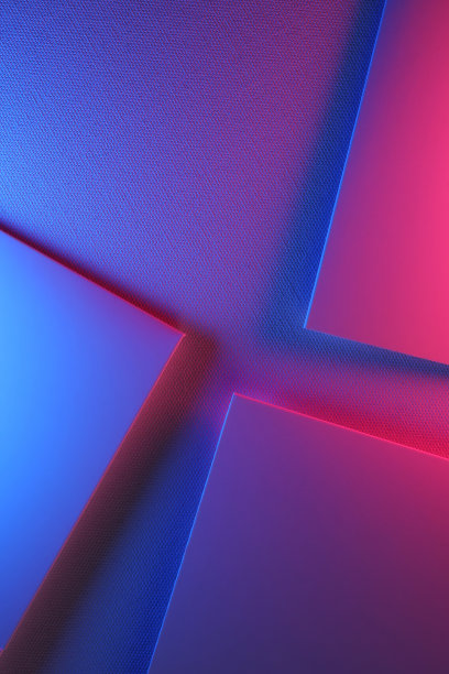 霓虹灯下几何形状的纸的抽象背景与复制空间图片下载