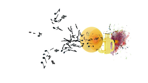 小号三维插图图片下载