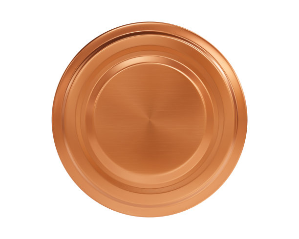 现实的青铜罐盖模型顶视图孤立在白色背景上图片下载