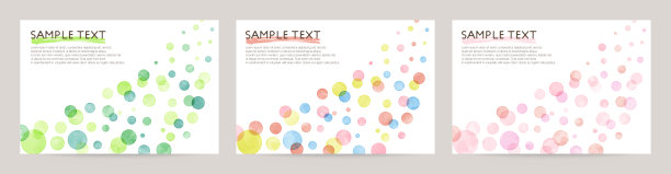 集3卡与水彩点背景，为问候，邀请，传单，海报图片下载