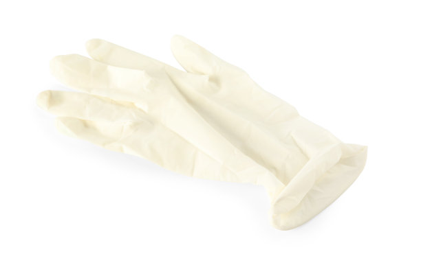 防护手套隔离在白色。医疗项目图片下载