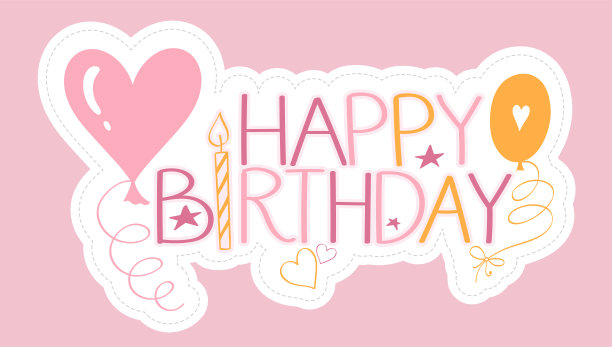 生日快乐。带字母的贺卡。图片下载