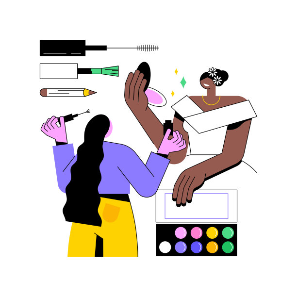 专业化妆抽象概念矢量插图。图片下载