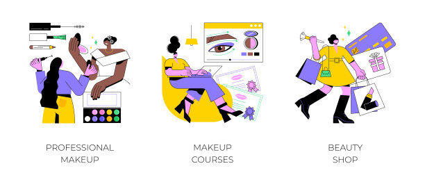 美容院抽象概念矢量插图。图片下载