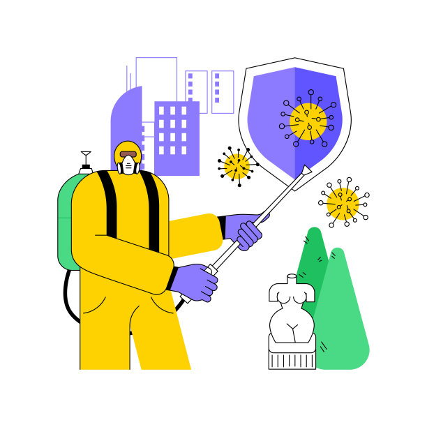 公共场所消毒抽象概念矢量插图。图片下载