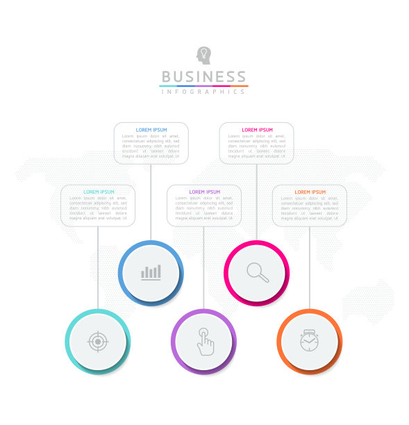 矢量插图，信息图形设计，模板，营销，信息，有5个选项或步骤图片下载