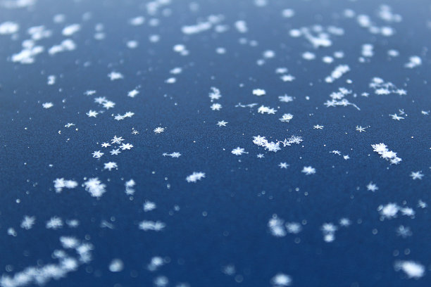 美丽的小雪花躺在光滑的表面上图片下载