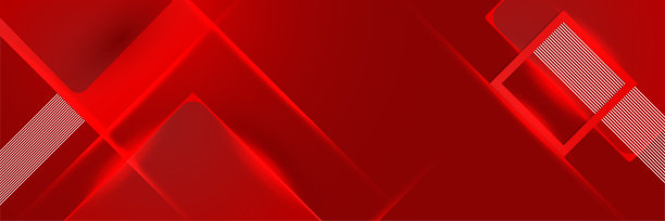 技术全球红色宽横幅设计背景。抽象的3d横幅设计与暗红色技术几何背景。矢量图图片下载