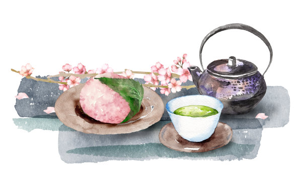 日本绿茶，有樱花味图片下载