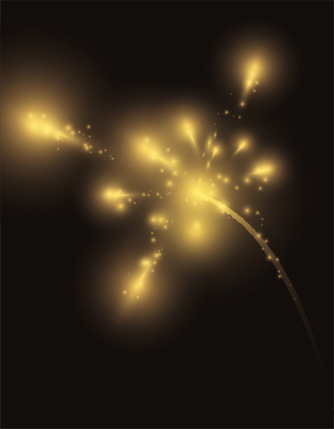 发光的烟花照亮夜晚，矢量插图图片下载