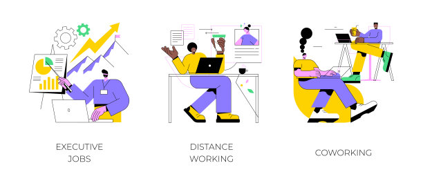 工作机会:抽象概念矢量插图。图片下载