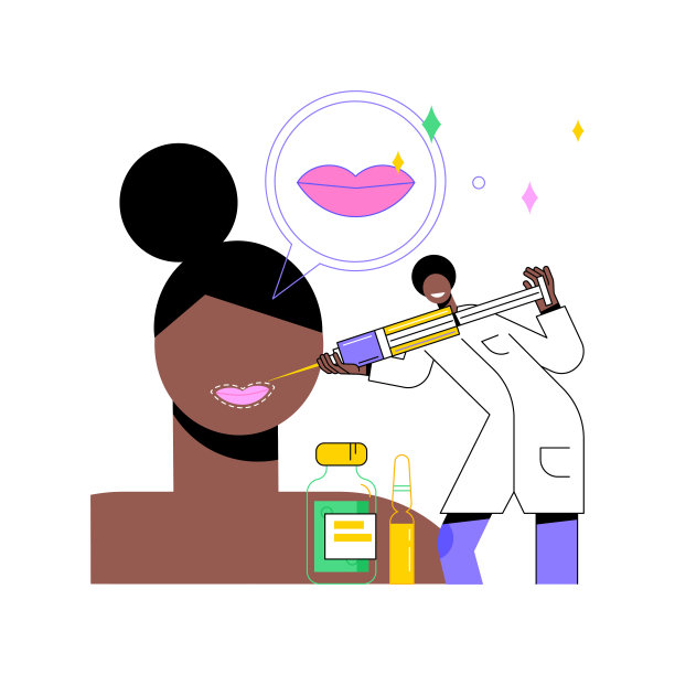 嘴唇注射抽象概念矢量说明。图片下载