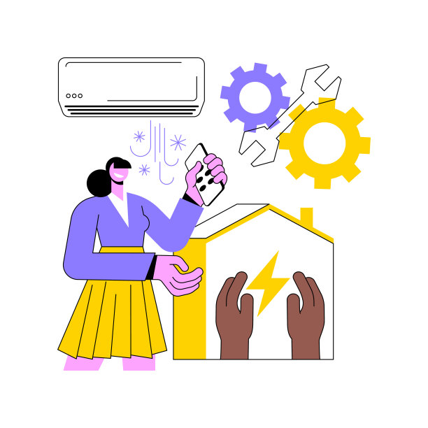 空调抽象概念矢量插图。图片下载