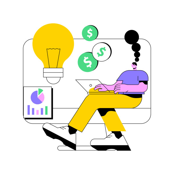 在线业务抽象概念矢量说明。图片下载