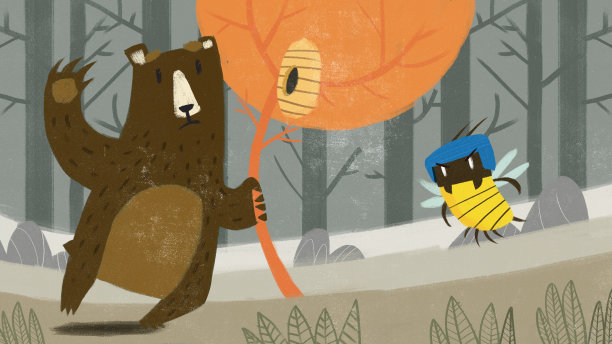 保护蜂房免受大熊伤害的蜜蜂图片下载