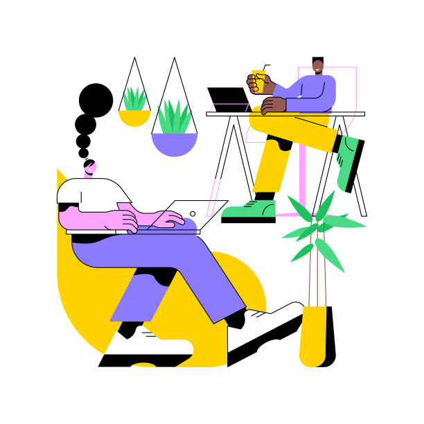 工作空间的生物亲和设计抽象概念向量插图。图片下载