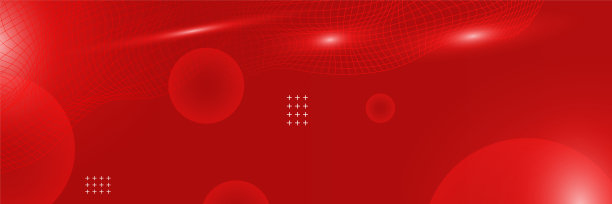 数字圆风格红色宽横幅设计背景。摘要现代三维旗帜设计与暗红色技术几何背景。矢量图图片下载