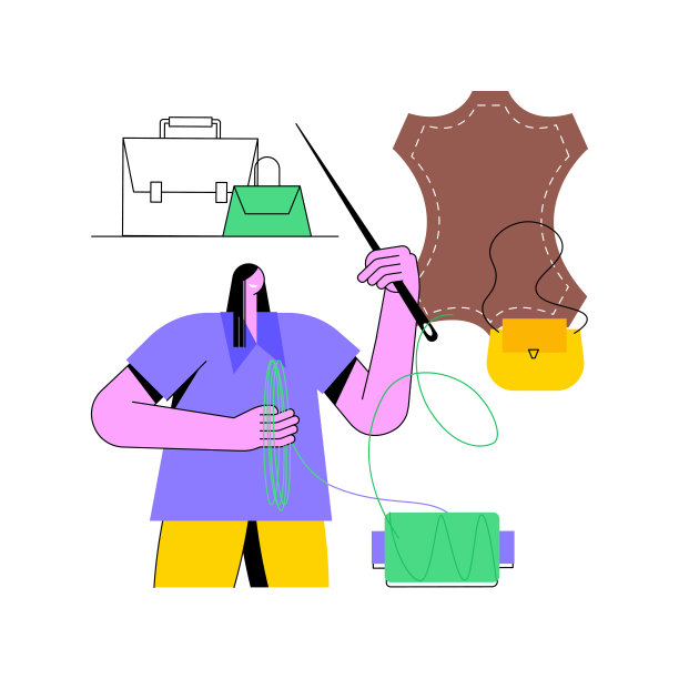 皮革手工抽象概念矢量插图。图片下载